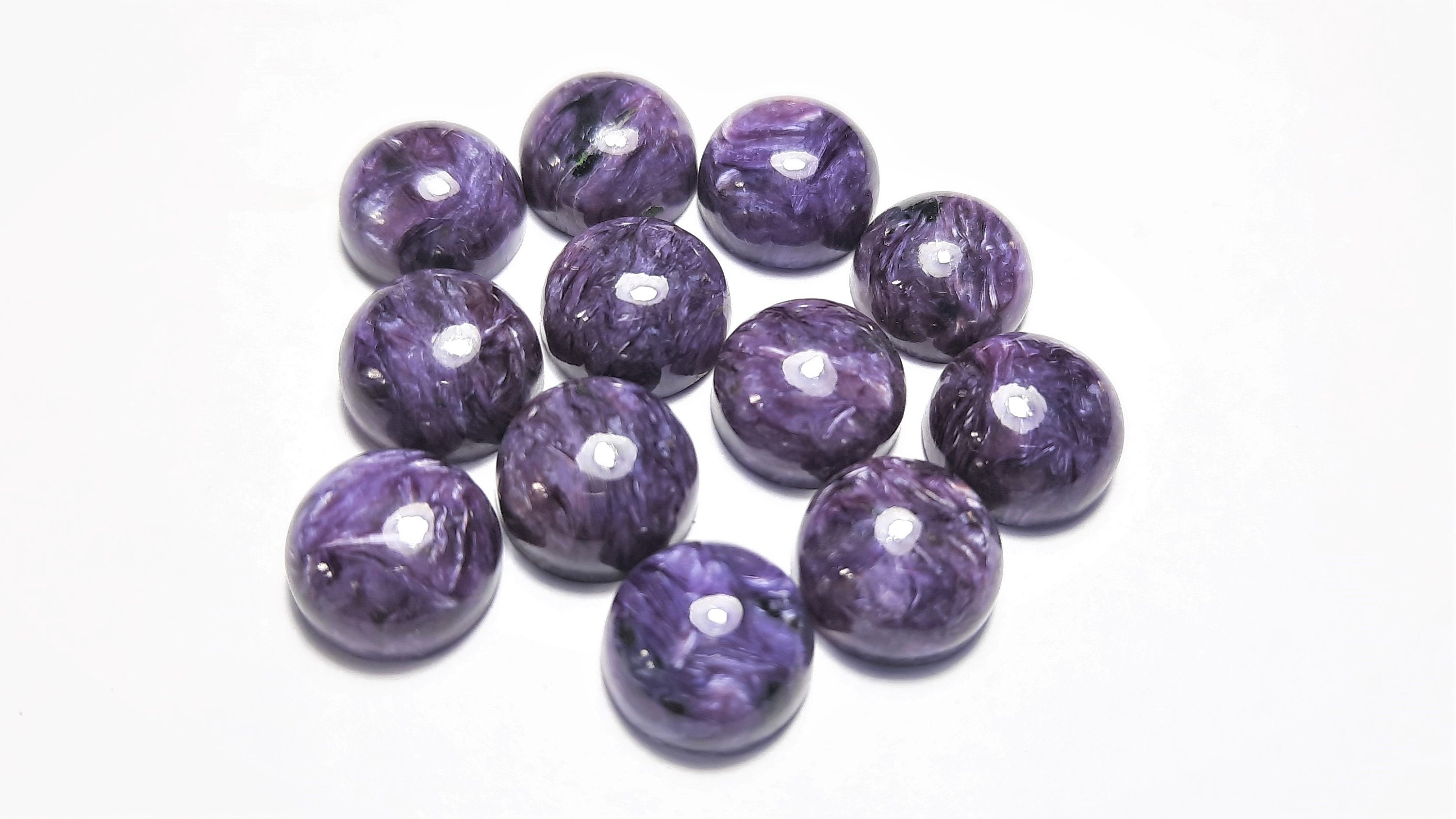 Natural Charoite Round Cabochon Gemstone:healing Crystal Meditation Jewelry Stress Blood Pressure Pain Relief Ring Pendent Carving Art Love.
