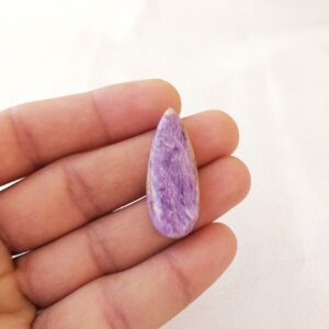 Pear Charoite Cabochon: 27.3 Carat Natural Gemstone