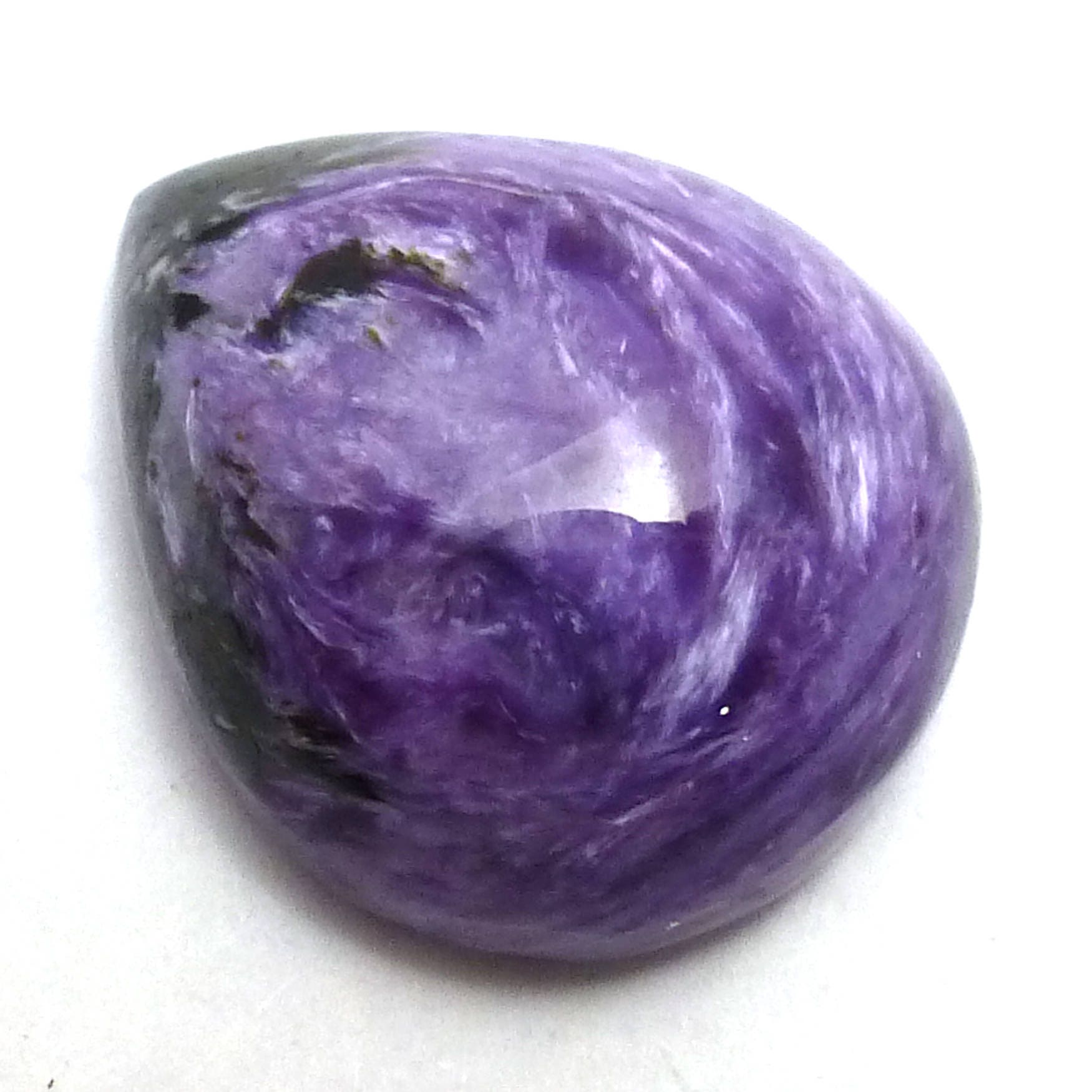 Charoite Cabochon Tear Drop Bright Purple Lovely Quality Chatoyant Schiller Designer One Of A Kind Unique Jewelry Ring Pendant
