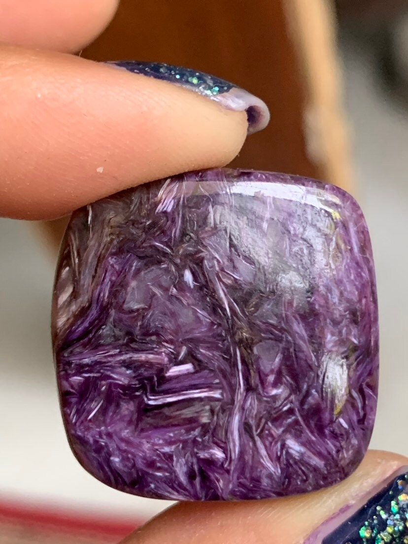 Top Quality Natural Charoite Smooth Square Flat Back Cabochon, 24/24 Mm Natural Finest Quality Wholesale Charoite Cabochon, For Jewelry Top Quality Natural Charoite Smooth Square Flat Back Cabochon, 24/24 Mm Natural Finest Quality Wholesale Charoite Cabochon, For Jewelry