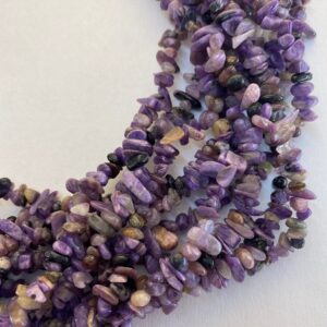 3-5mm Russian Charoite Gemstone Chips. 36” Strand Of Purple Charoite Chips. Metaphysical Stone For Transformation.