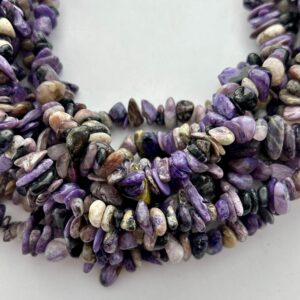 5-8mm Russian Charoite Gemstone Chips. 36” Strand Of Purple Charoite Chips. Metaphysical Stone For Transformation.