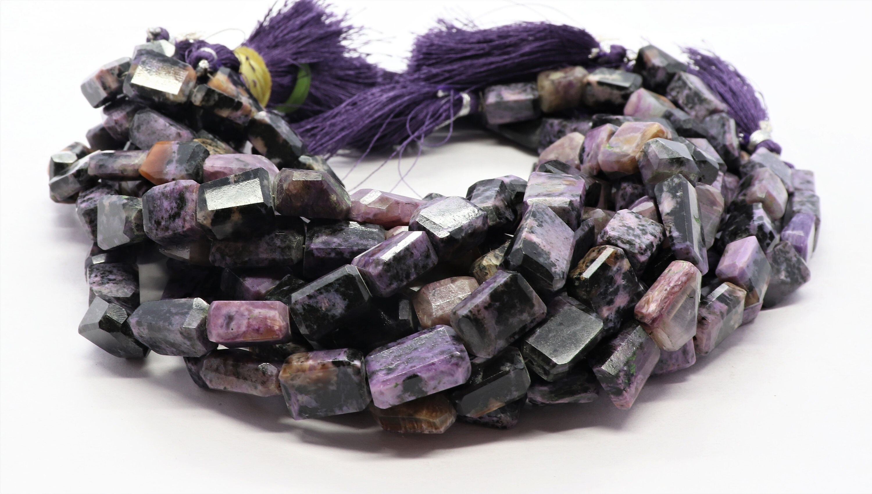 Aaa Natural Blue Shaded Charoite Faceted Nuggets Beads, 10x14 Mm Shaded Charoite Beads, 9 Inch Faceted Tumble Beads Strand