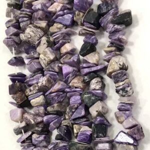 Beautiful Quality Charoite Chips Rough Uncut Beads, 34 Inches Raw Nuggets Gemstone Beads, Emotional Healing/Pain Relief Stone