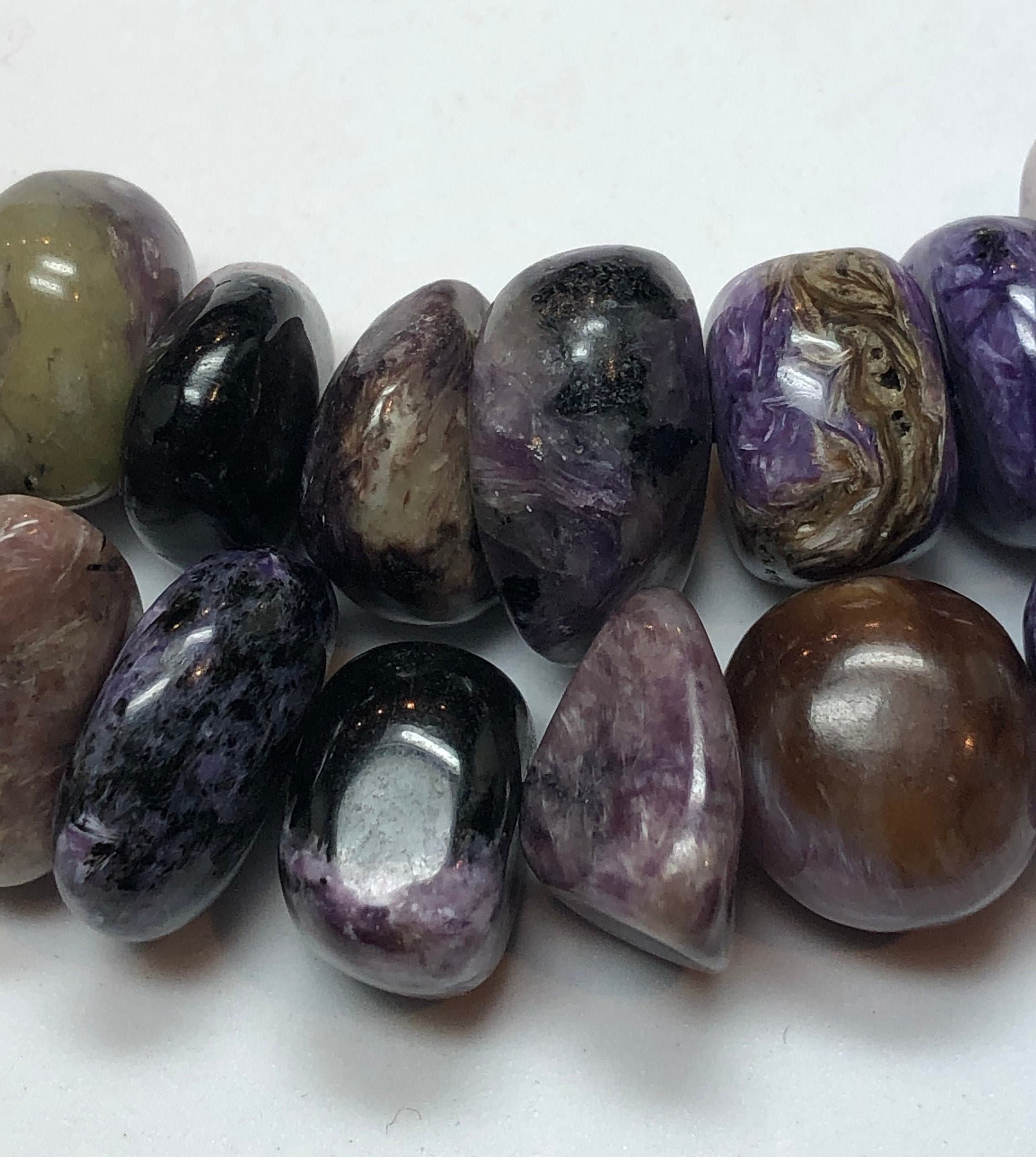 Chunky Free Form Nugget Russian Charoite Gemstone Beads. Full 15" Strand Of 12-15mm Nugget Beads, Approx. 48 Beads Per Strand.