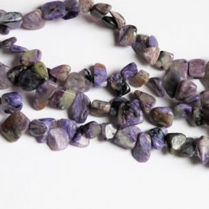 Genuine Charoite Chips 10x12mm. Purple Gemstone beads. Full strand 15.''