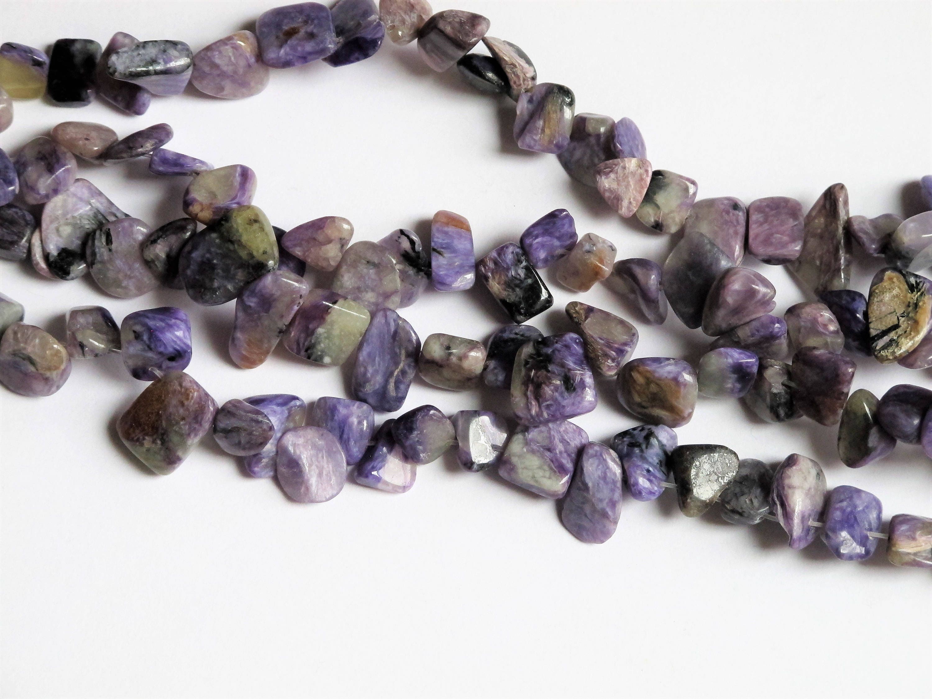 Genuine Charoite Chips 10x12mm. Purple Gemstone Beads. Full Strand 15.'' Genuine Charoite Chips 10x12mm. Purple Gemstone Beads. Full Strand 15.''
