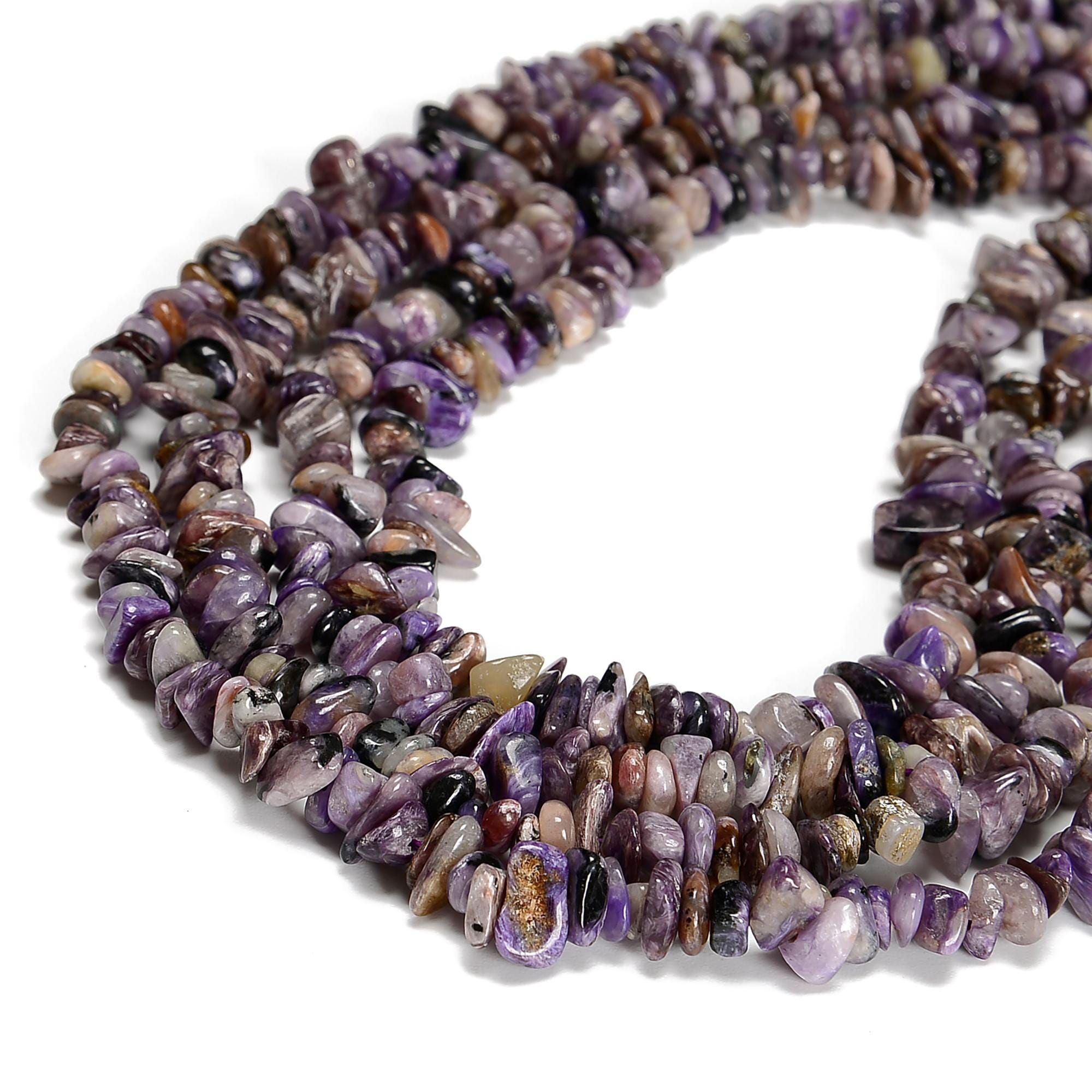 Natural Charoite Irregular Pebble Nugget Chips Beads Size 7-8mm 16'' Strand Natural Charoite Irregular Pebble Nugget Chips Beads Size 7-8mm 16'' Strand