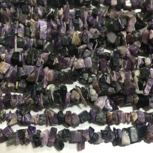 New Brand- Charoite Uncut Chips Beads, 34 Inch Strand An Amazing Item, High Quality Nuggets Gemstone Beads For Sale
