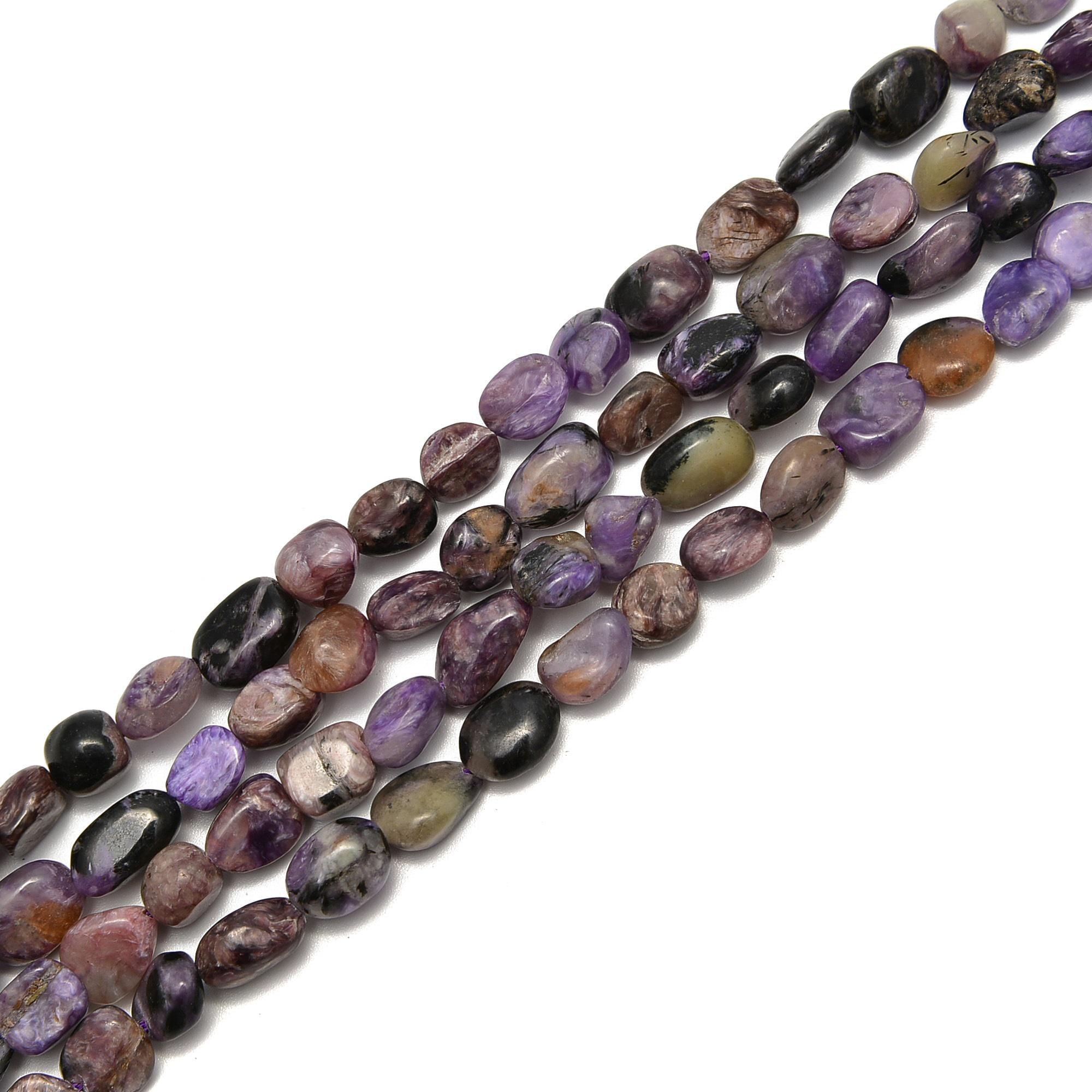 Charoite Pebble Nugget Beads Size Approx 6x8mm 15.5'' Strand Charoite Pebble Nugget Beads Size Approx 6x8mm 15.5'' Strand