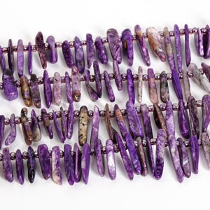 Purple Stick Pebble Chip Charoite Beads Grade AA Natural Full Strand Bulk Lot Options
