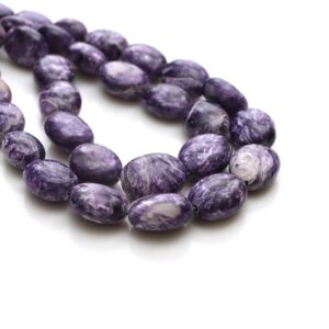 Charoite Smooth Tumble Beads, 10x13 Mm To 15x19 Mm, Plain Charoite Tumble, Charoite Jewelry Beads, 16 Inches Full Strand, Price Per Strand
