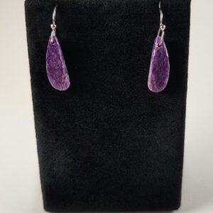 Charoite And Sterling Silver Earrings Handmade By Chris Hay