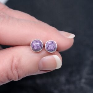 Evening Sky - Charoite Sterling Silver Earrings