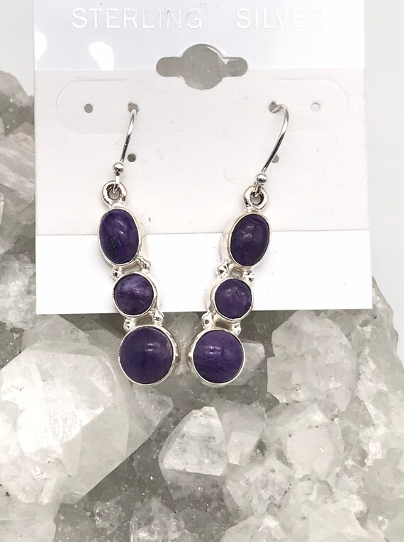 Gorgeous Russian Charoite Earrings