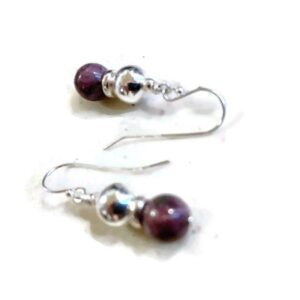 Purple Earrings - Charoite Gemstone Jewellery - Sterling Silver Jewelry
