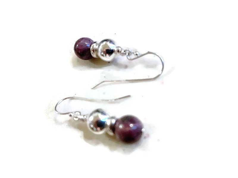 Purple Earrings - Charoite Gemstone Jewellery - Sterling Silver Jewelry