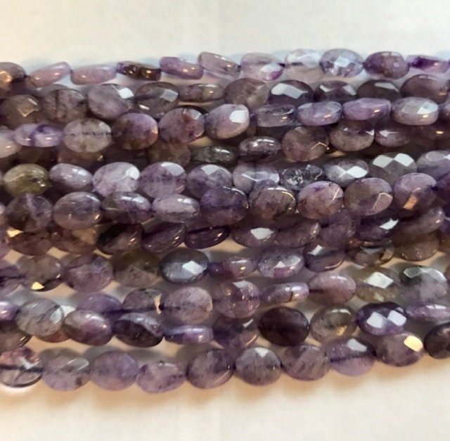 Charoite Faceted Flat Oval Shaped Natural Gemstone Bead-8x6x3mm~ -15.5 Inch Strand-