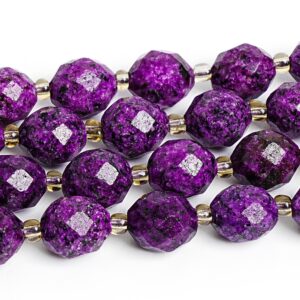 Purple Charoite Faceted Round Beads Grade Aaa Loose Beads 15" Strand For Jewelry Making