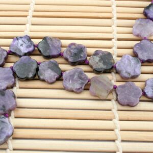 16" Charoite Flower Beads, Lavender Purple Gemstone Necklace 16" Charoite Flower Beads, Lavender Purple Gemstone Necklace