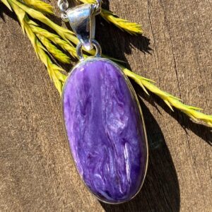 Charoite, 925 Silver Healing Stone Necklace With Positive Healing Energy! Charoite, 925 Silver Healing Stone Necklace With Positive Healing Energy!