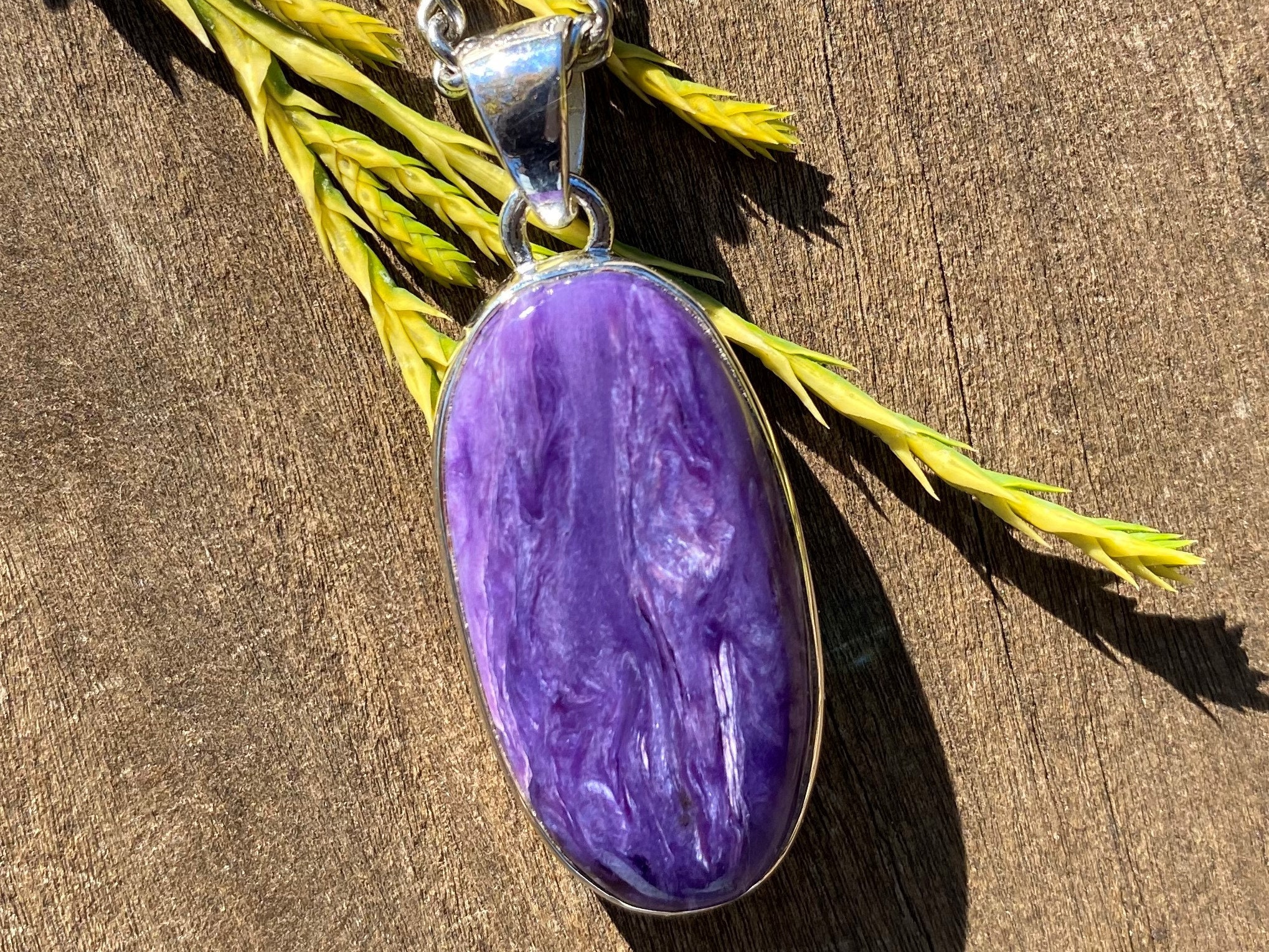 Charoite, 925 Silver Healing Stone Necklace With Positive Healing Energy!