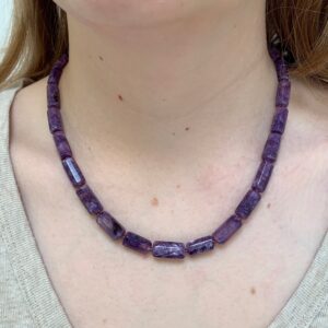 Charoite Necklace - Beaded Gem Stones
