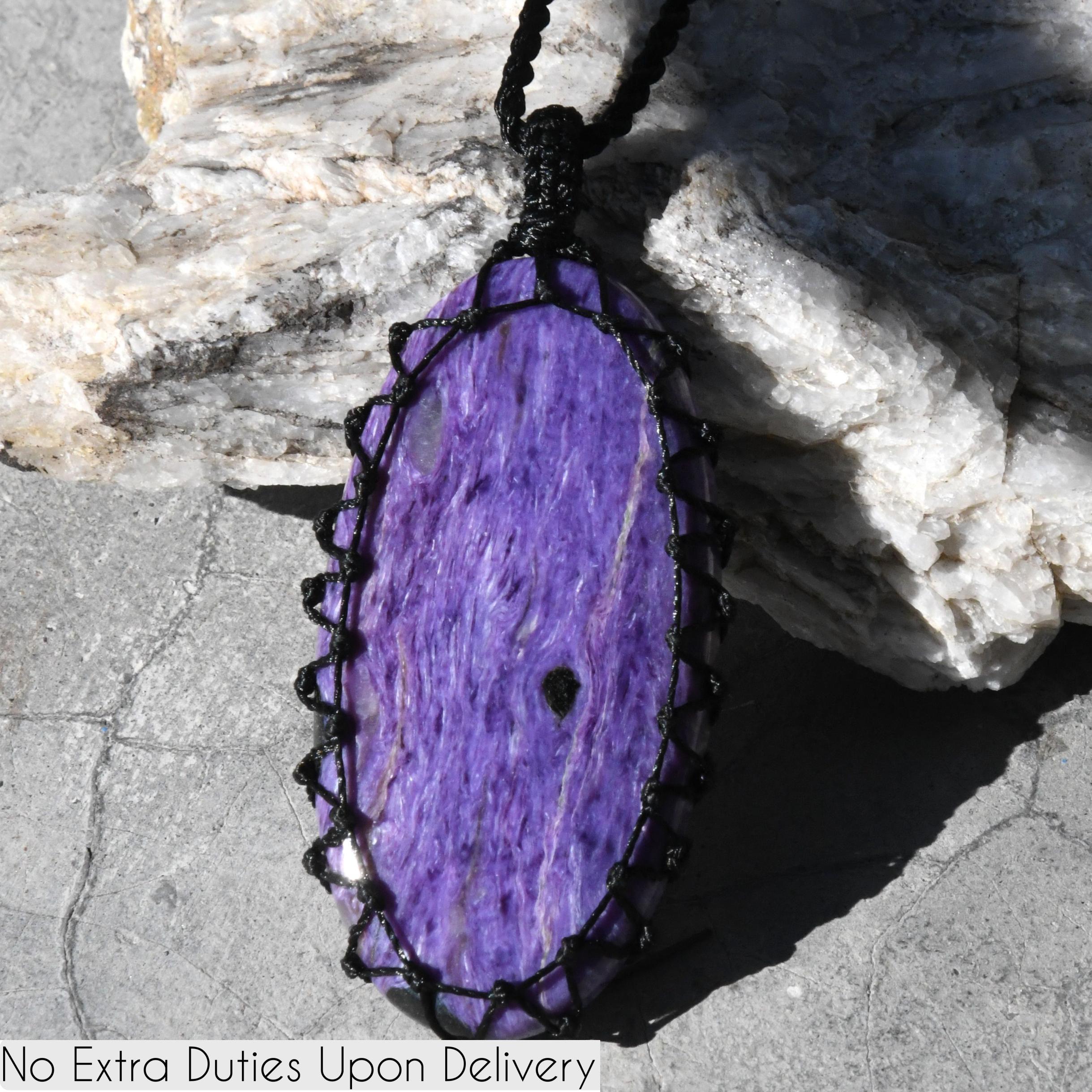 Charoite Necklace, Bohemian Women's Jewelry, Purple Stone Necklace, Unique Birthday Gifts For Her