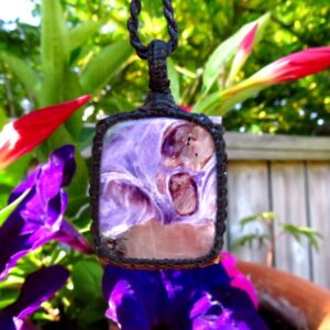 Charoite gemstone necklace, macrame necklace, purple charoite, gift ideas for her, christmas gift ideas, gift ideas for the boho beauty Charoite gemstone necklace, macrame necklace, purple charoite, gift ideas for her, christmas gift ideas, gift ideas for the boho beauty