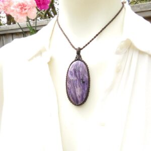 Charoite macrame necklace, gemstone necklace, purple lover, purple gemstone, gift ideas for the boho beauty, summer jewelry, gift for her Charoite macrame necklace, gemstone necklace, purple lover, purple gemstone, gift ideas for the boho beauty, summer jewelry, gift for her