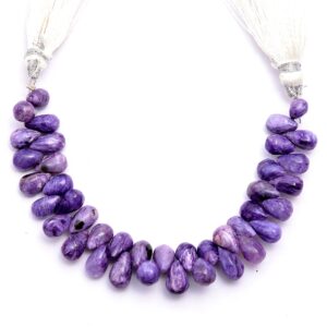 Aaa+ Russian Charoite Gemstone 5x8mm Smooth Teardrop Beads | 5inch Strand | Purple Charoite Semi Precious Gemstone Smooth Drops Beads Aaa+ Russian Charoite Gemstone 5x8mm Smooth Teardrop Beads | 5inch Strand | Purple Charoite Semi Precious Gemstone Smooth Drops Beads