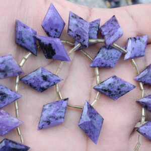 Cherolite Gemstone Faceted Briolette Beads | 10-piece Rhombus-shaped | Size—13x22 Mm | Jewelry Setting (c135)