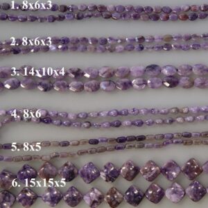 Charoite different shapes Gemstone Beads 15.5 inch strand