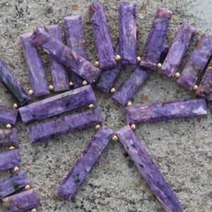 Charoite Gemstone Faceted Briolette Beads | 10-piece Rectangle | Size- 17-33 Mm | Jewelry Setting (c735)