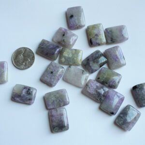 Genuine Charoite Rectangle Beads: Purple Healing Stone (15x20mm, 4 Pieces)