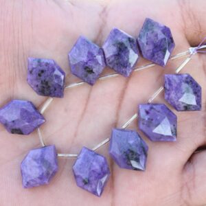 Natural Cherolite Gemstone Faceted Briolette Beads I Hexagon-shaped 10 Pieces I Size- 12x18 Mm App. Jewelry Setting I Fancy Gems [b01]