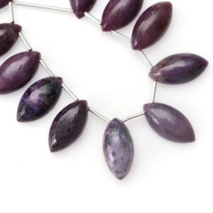 Natural Charoite Smooth Marquise Beads , Charoite Marquise- 20x10mm - Charoite Marquise Top Drill- Gem Quality, 8 Inch, Price Per Strand