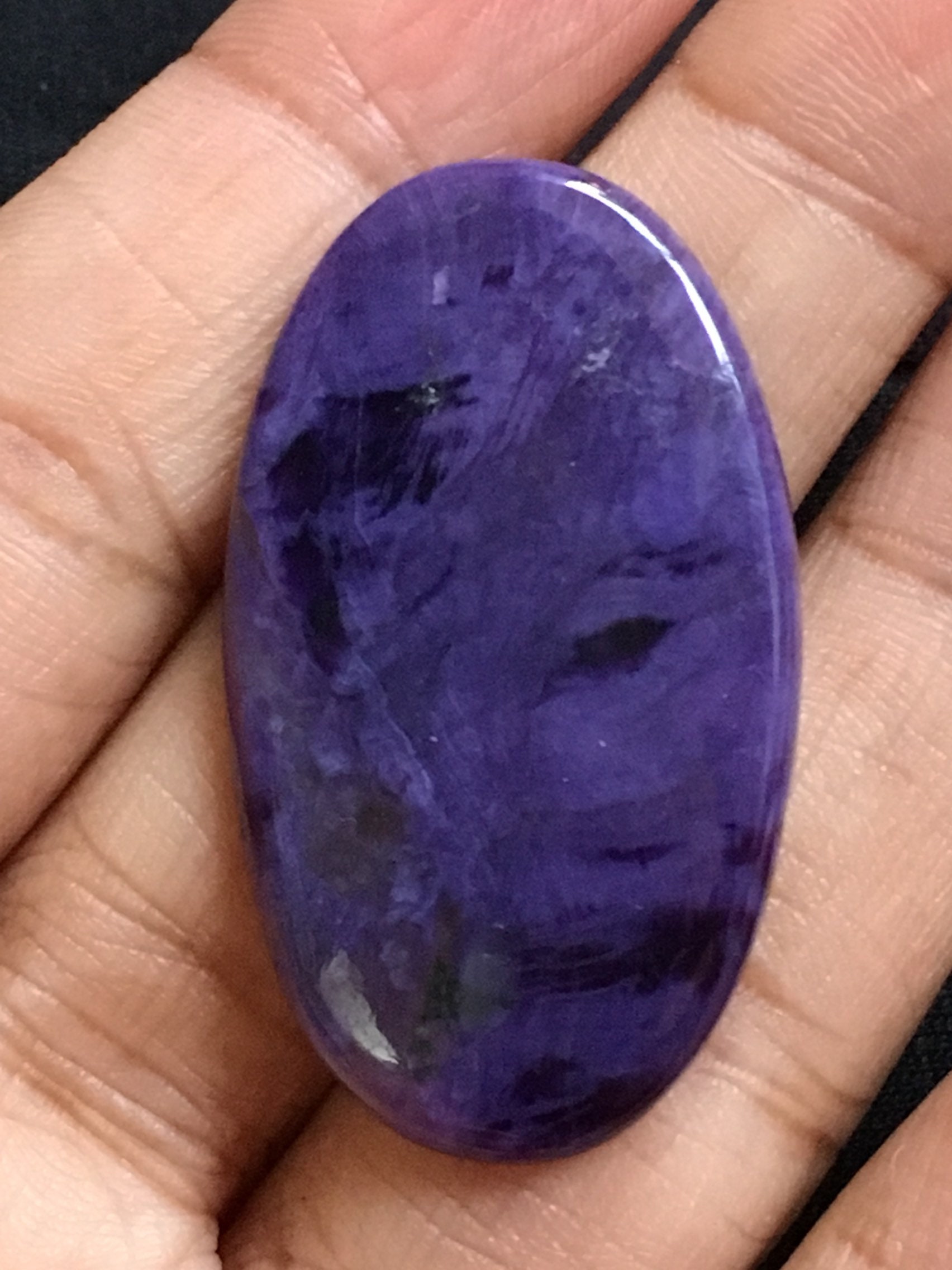 Natural Charoite Smooth Oval Gemstone Cabochon Size- 23/38 Mm Approx- 30.25 Ct Purple Charoite Beads For Making Jewelry, Flat Back Cabochons Natural Charoite Smooth Oval Gemstone Cabochon Size- 23/38 Mm Approx- 30.25 Ct Purple Charoite Beads For Making Jewelry, Flat Back Cabochons
