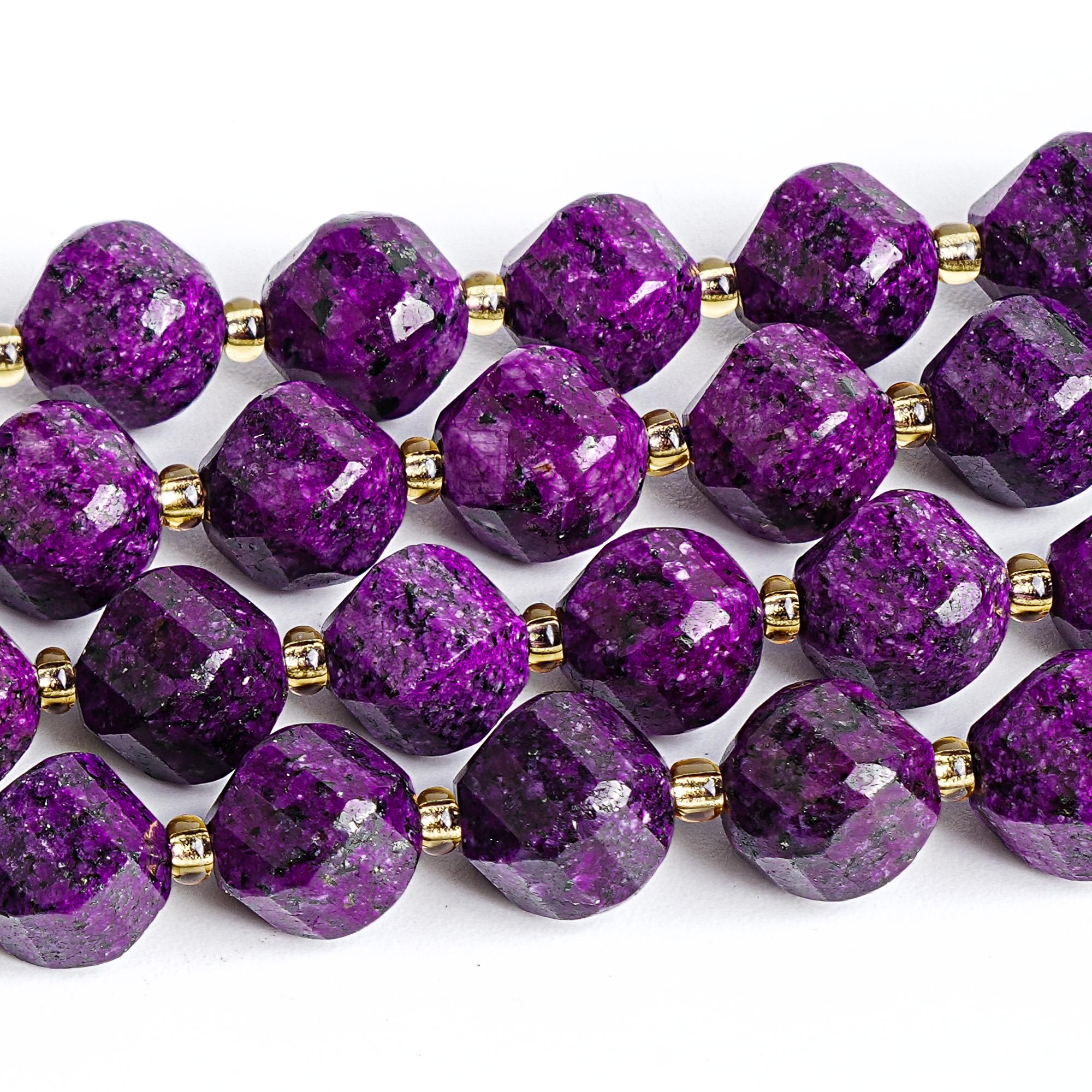 Purple Charoite Faceted Cube Beads Grade Aaa Loose Beads 15" Strand For Jewelry Making
