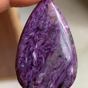 Top Quality Charoite Pear Flat Back Cabochon, Size 21/36 mm Natural Charoite Gemstone Cabochon Finest Quality Drop Shape Beads For Jewelry