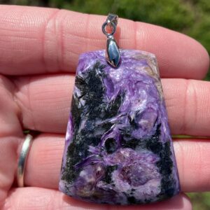 Charoite Aegirine Canasite Tinaksite Pendant Stone Crystal Jewelry