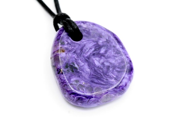 Russian Charoite Pendant, Aaa Quality Purple Swirl Crystal Necklace