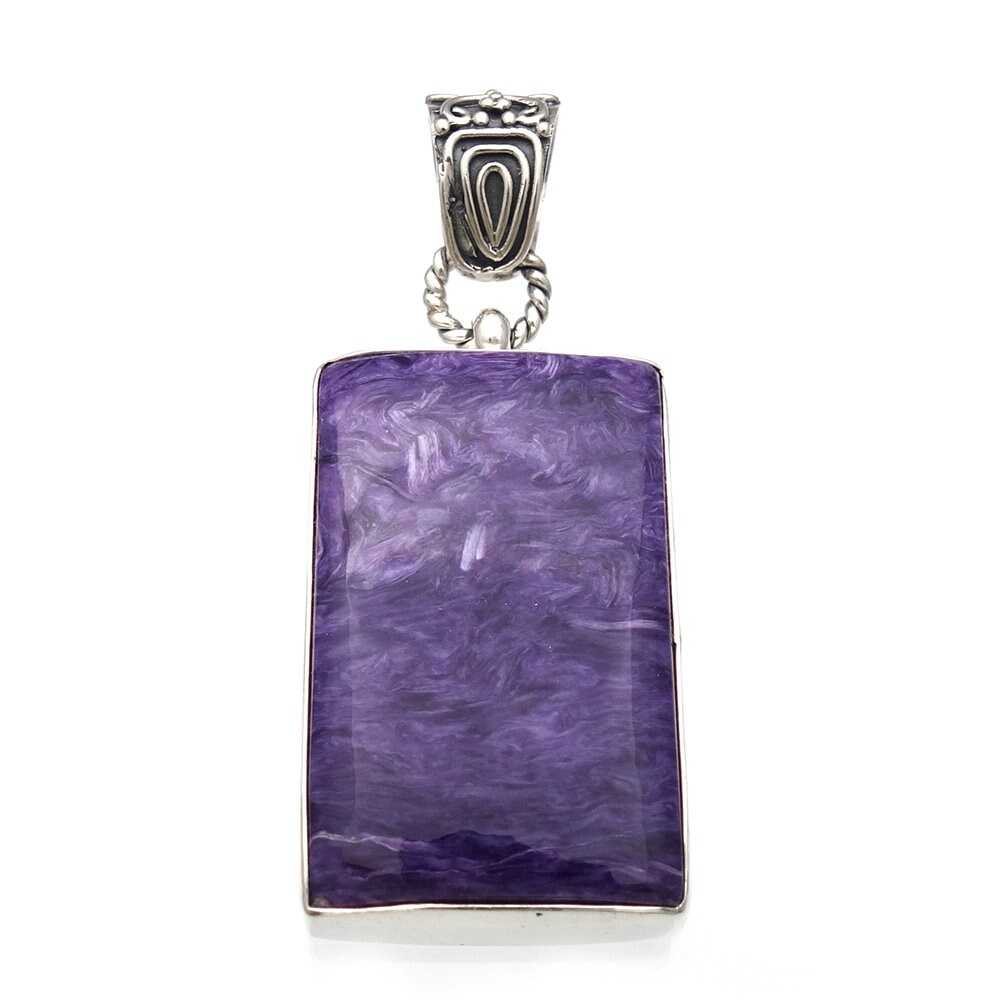 Charoite Stone Pendant Chariot Jewelry Handmade Jewelry Made In Bali