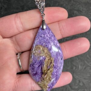 Ultra Chatoyant Charoite Tinaksite Pendant Stone Crystal Jewelry