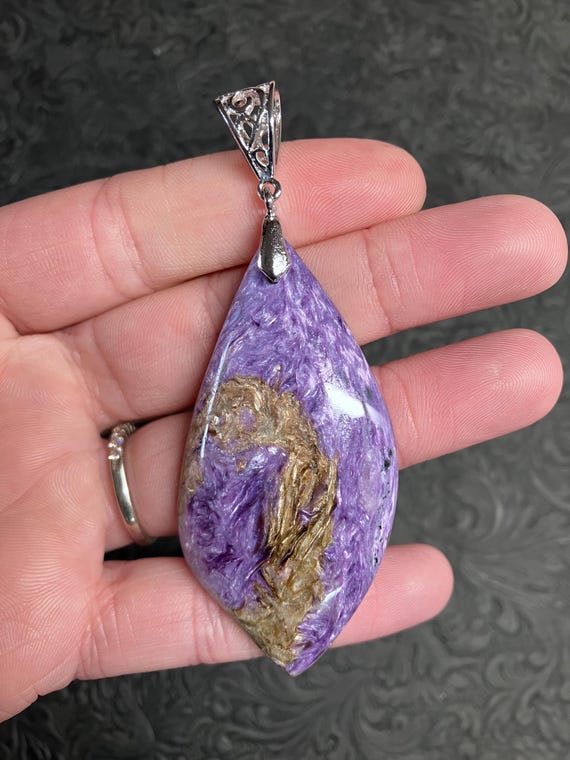 Ultra Chatoyant Charoite Tinaksite Pendant Stone Crystal Jewelry
