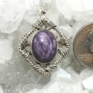 Wire Wrapped Charoite Pendant