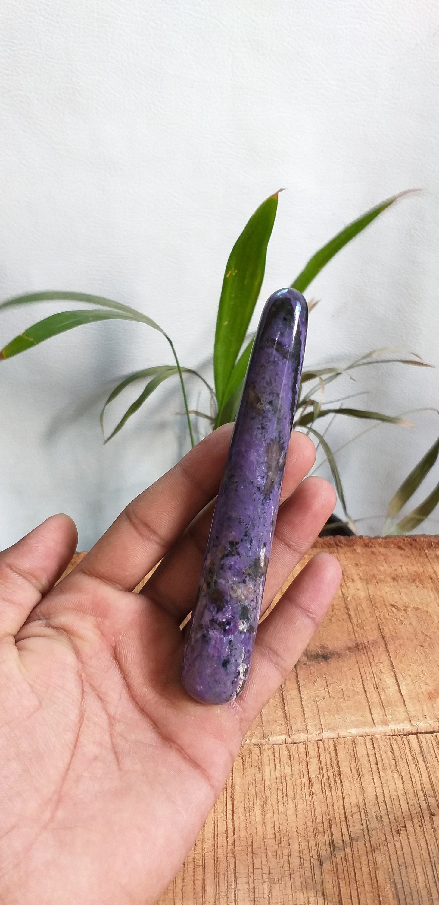 Polished Charoite Wand: 5.2'' Healing Crystal Gemstone Polished Charoite Wand: 5.2'' Healing Crystal Gemstone