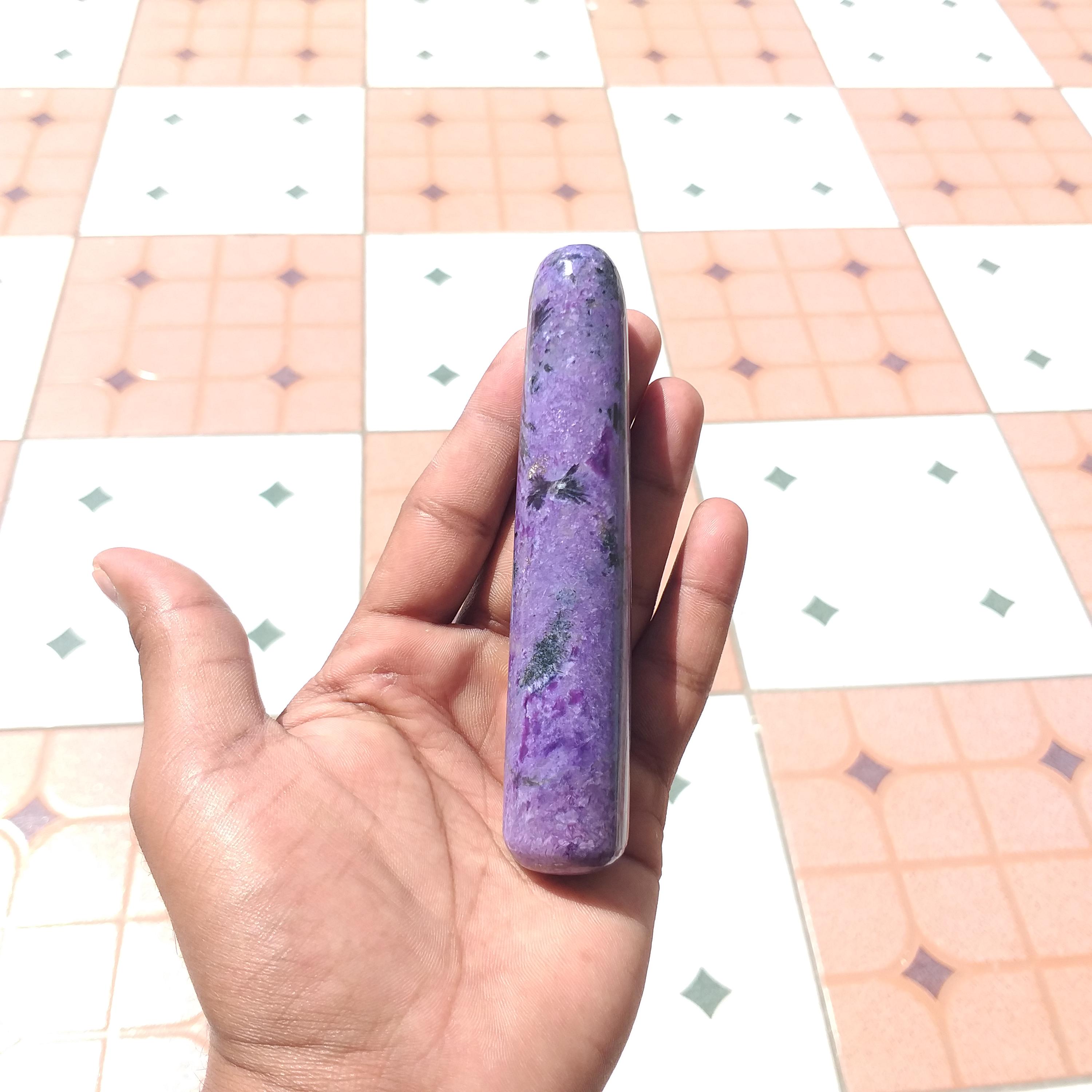 Polished Charoite Stone Wand: Natural Gemstone Healing Crystal - 5'' - 149.6 Gram