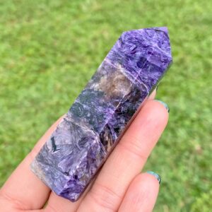 Polished Charoite Tower: Natural Purple Crystal Point Polished Charoite Tower: Natural Purple Crystal Point