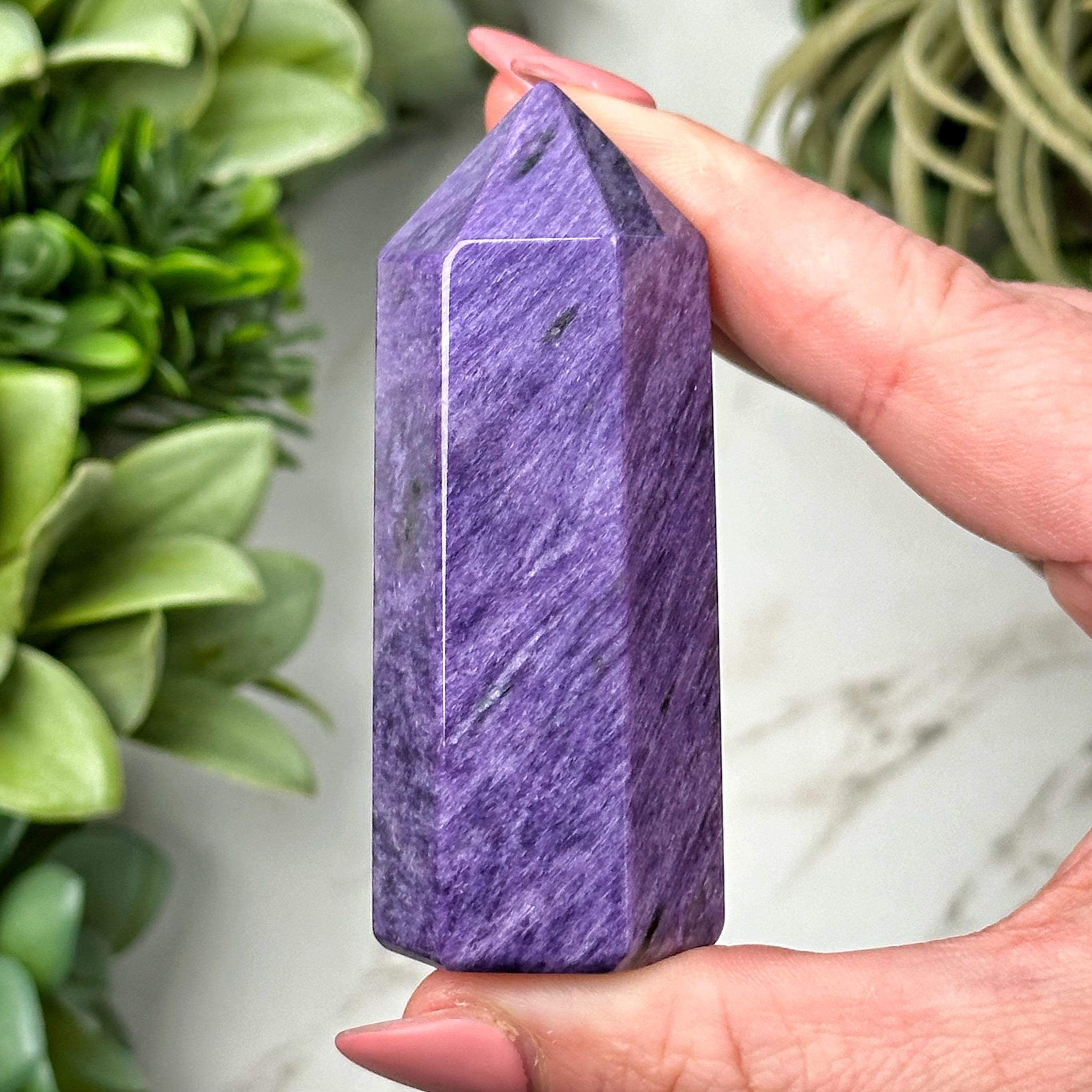 Charoite Point | 80g | - #15 (polished Purple Crystal Tower, Crown Chakra, Healing Stone, Balance) Charoite Point | 80g | - #15 (polished Purple Crystal Tower, Crown Chakra, Healing Stone, Balance)
